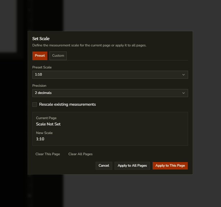 DraftPDF Set Scale dialog