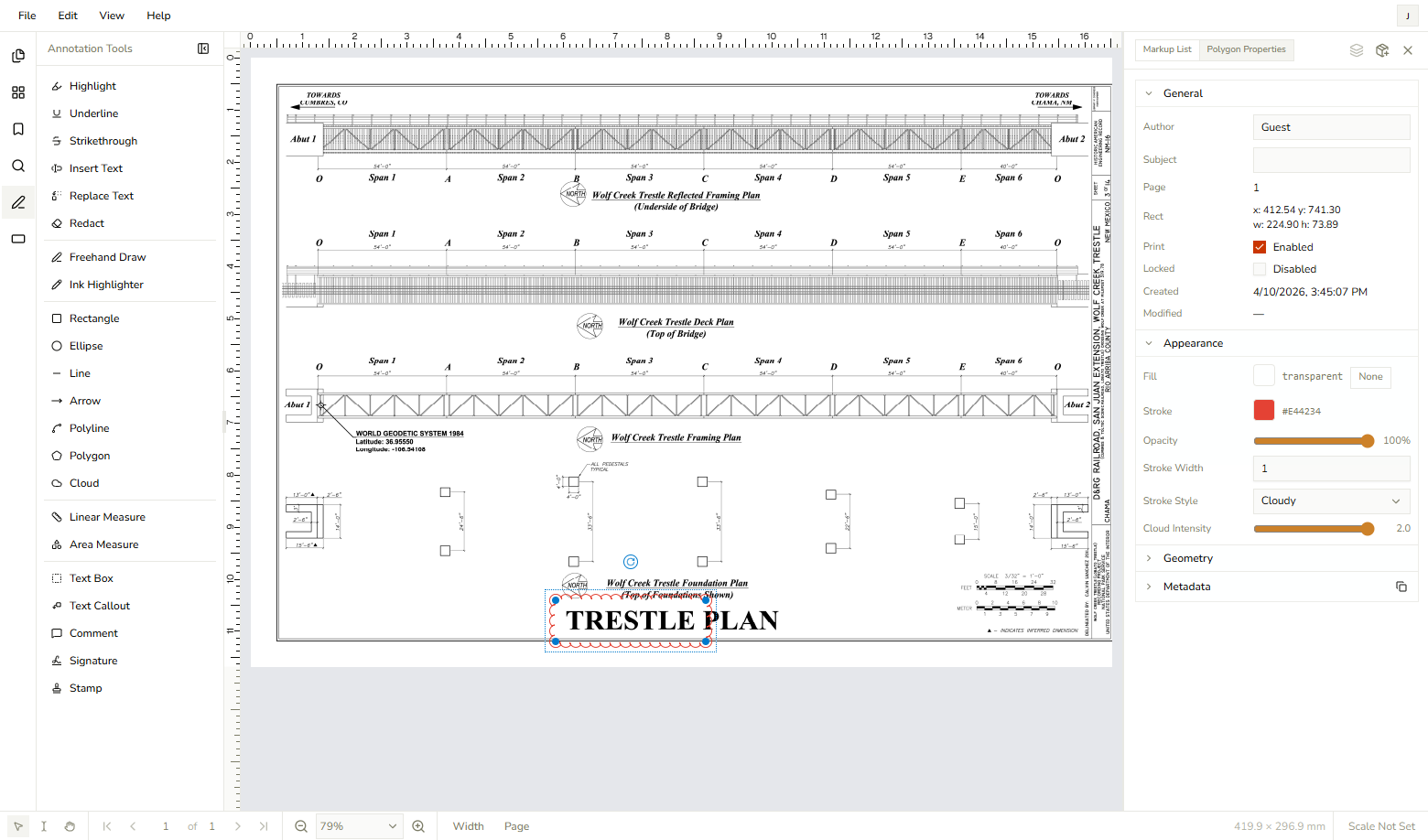 DraftPDF editor running in a browser or installed app